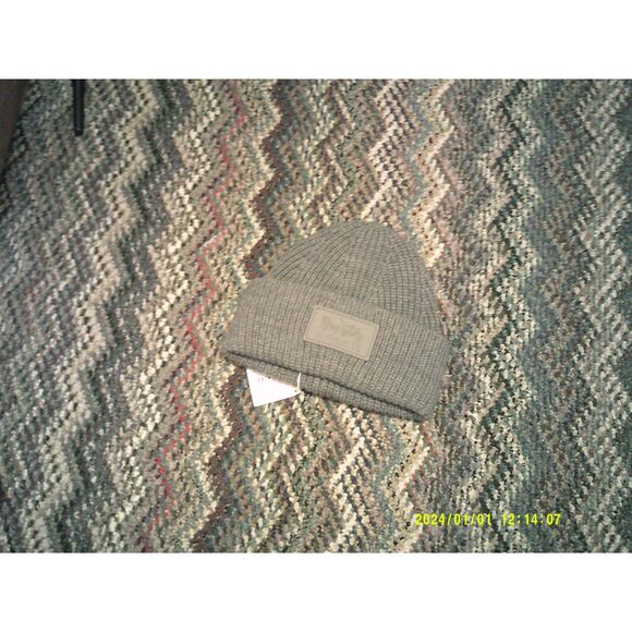 Coach Grey Tonal Patch Beanie